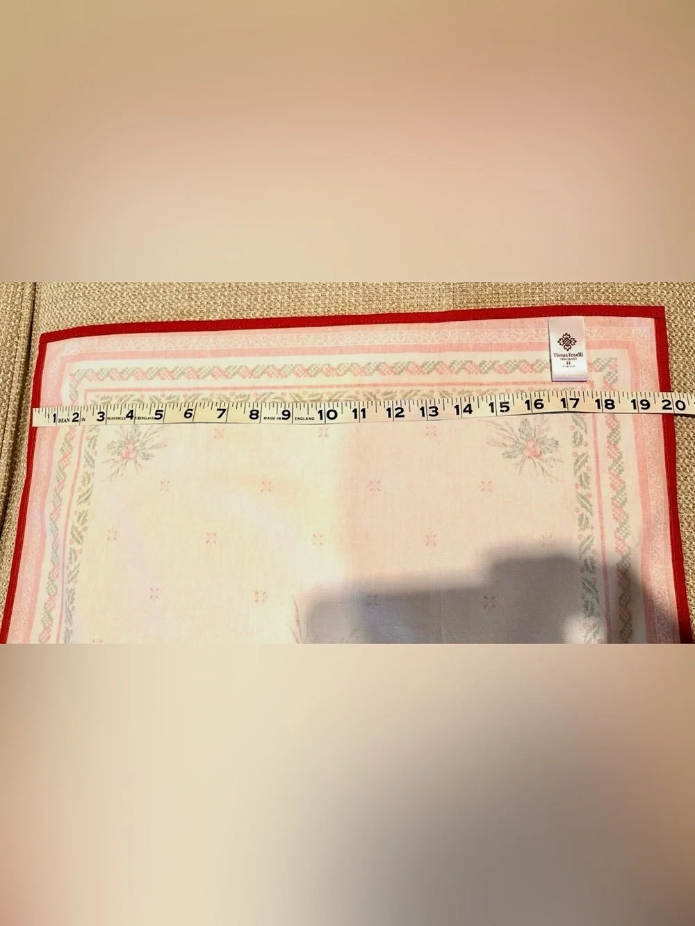 French Cotton Holiday Festive Rectangular Towel/Table Runner,Red, Green, Gold